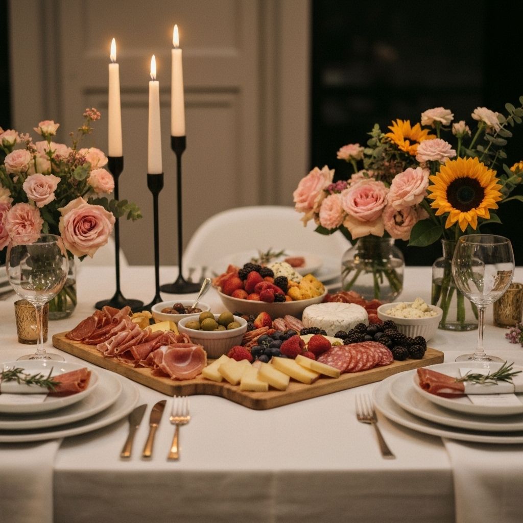 Elegant tablescape with charcuterie